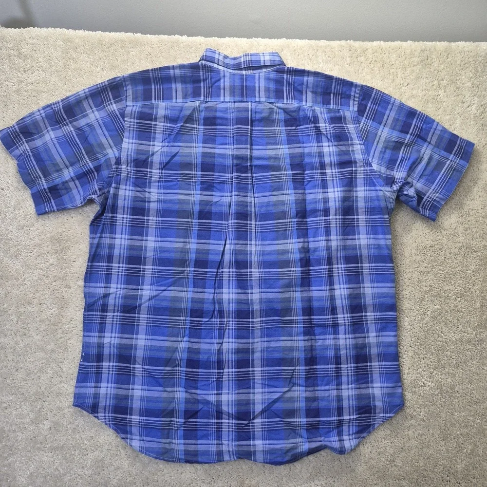 Polo Ralph Lauren Shirt Mens XLT Blue Plaid Button Down Oxford Cloth Camp Dad